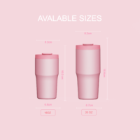 Gobelet isotherme de luxe moderne en acier inoxydable à double paroi de 20 oz, avec couvercle rabattable détachable, personnalisable, dégradé, OEM/ODM