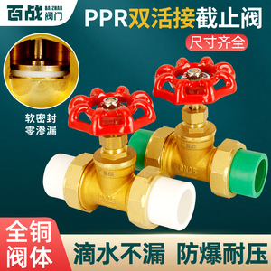 Válvula de Cierre de Doble Unión de Cobre PPR con Estructura de Diafragma de 20 mm, Tubería de Agua de Doble Extremo para Fusión en Caliente, Accesorios de Interruptor de Válvula de 4/6/1 Pulgadas - Product Image 3