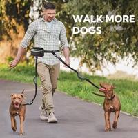 Kingtale En gros Laisse double personnalisée pour 2 chiens avec sangle de maintien lombaire pour chiens de taille moyenne à grande