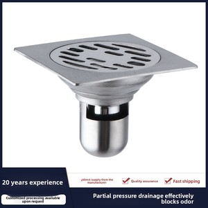 Siphon de sol carré moderne en acier inoxydable 304 gris anthracite anti-odeur pour douche, toilettes, salle de bain et machine à laver - Product Image 3