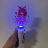 Richshining Nouveau Design Support de Bureau Double en Acrylique avec Impression Photo Personnalisée, Bâton LED Anime pour Présentation d'Idoles