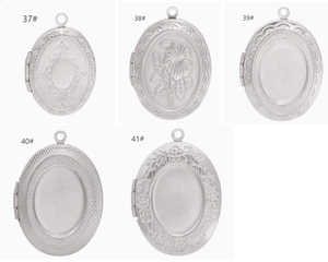 Vintage Style Brass Photo <strong>Locket</strong> Necklace Pendant Oval-shape Patterned Photo Frame <strong>with</strong> Jewelry Accessories &amp; <strong>Charms</strong> - Product Image 3