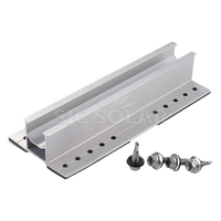 Rail miniature en aluminium de 380 mm, support de montage solaire pour toit, rail miniature en aluminium pour système solaire de toit