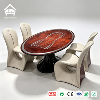 Juego de Muebles de Comedor de Mármol Artístico a Medida para Mansiones y Penthouses, Solución Integral de Alta Gama, Personalización Completa para el Hogar