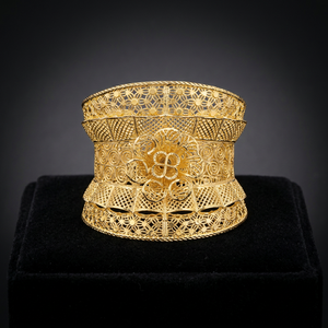 กำไลข้อมือทองชุบ 14K 18K 24K แบบขายส่ง ลายดอกไม้ กำไลแฟชั่น และกำไลทองเหลืองชุบทอง - Product Image 3