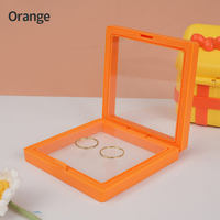 Caja de Exhibición con Anillo de Levitación 3D en Amarillo Claro para Guardar Relojes y Gafas, a Prueba de Polvo, Antideslustre, con Tapa Transparente Abatible