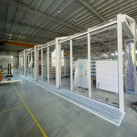 Véranda moderne en alliage d'aluminium à toit incliné, double vitrage trempé Low-E, rétractable, installation facile, utilisation extérieure pour villa
