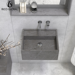 Lavabo de Pared con Empalme de Piedra Natural Moderna, Proveedor Líder en el Mercado Global de Muebles de Baño - Product Image 4