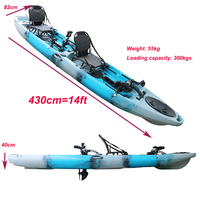 Yacht de pêche sportif biplace à double propulsion, avec pédales et moteur électrique à utilisation simultanée, en HDPE, vente en gros