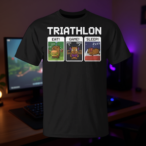 T-shirt Triathlon Eat Game Sleep Pixel Art pour les joueurs - Product Image 3