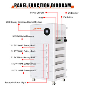 Système de stockage d'énergie solaire hybride tout-en-un haute tension empilable IP65 51,2 V 500 Ah pour maison, compatible AC, 48 V 300 Ah 400 Ah 15 kWh 25 kWh - Product Image 4