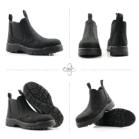Bottes de travail de sécurité Bottes de sécurité en cuir Hommes Travail industriel Crazy Horse Type Bottes de sécurité avec daim Chaussures de sécurité Hommes pour le travail