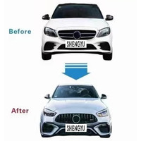 Kit de carrosserie de bonne qualité pour Benz classe C W205 15-21 modifié en 2023 W206 avec pare-chocs avant et arrière et calandre et feux auto