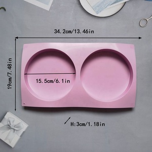 Grote Siliconen Cakevorm Schijven Koekvorm 2 Gaten Ronde Cilinder Chocoladevorm Voor Cookie Candy Jelly Muffin Sandwiches Zeep - Product Image 4