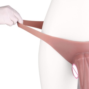 Silicone Wearable Hollow <b>Dildo</b> Pants Strap on Harness for Men Soft Penis Extender Sleeve Panties for Couple's Sex Pleasure - Product Image 5