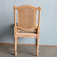 Chaise de salle à manger en tissu à dossier carré Vintage français chaise de mariage à cadre en chêne personnalisé
