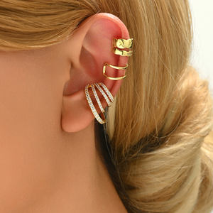 Popular de gama alta minimalista de moda geométrica Zirconia cobre joyería regalo nueva moda multi-estilo mujeres Clip-on pendientes conjunto - Product Image 2