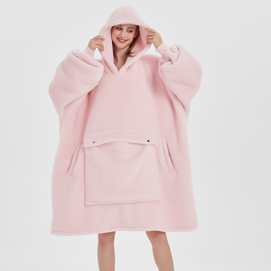 Factory Wearable <strong>Hoodie</strong> Blanket for Adults Sherpa Hooded Blanket with Giant Pocket Teddy Fleece Blanket <strong>Hoodie</strong> with Sleeves - Product Image 1