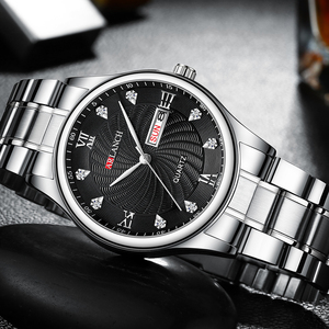 Elegant Mens Luxury Chronograph Watch Two Tone Band Gold Dial Quartz Wristwatch for Gifting - Product Image 2