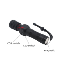 Torcia LED Multifunzione in Alluminio Ricaricabile USB con Luce Laterale COB, Base Magnetica, per Campeggio, Emergenze e Riparazioni, IP44