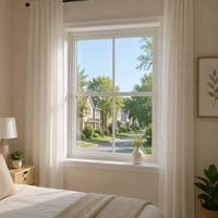 Ventana Fija Decorativa de Aluminio BOCHARM con Rejillas, Doble Acristalamiento, Marco Blanco, Ventanas Panorámicas para Diseño de Villas Modernas