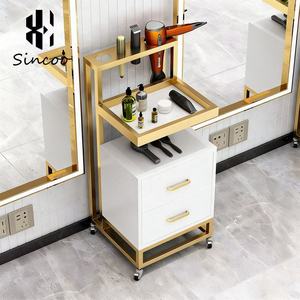 Modern High Quality Metal Commercial Salon <b>Trolley</b> with 4-Wheel Storage Cart for Barbershop Beauty Salon & Workshop Use - Product Image 3