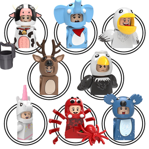 PG8224 personaje Animal de dibujos animados elefante vaca águila calva alce Koala Mini ladrillos bloques de construcción higos juguetes para niños ensamblar - Product Image 1