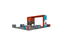 Stand d'exposition modulaire imperméable en aluminium de 20 x 30 pieds, cadre en aluminium, tissu extensible, dimensions et couleur personnalisables, garantie 5 ans