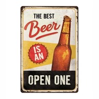 Meilleures enseignes murales en métal modernes « Best Beer Is Open One », design Art Déco écologique pour la maison, le bar et la cuisine