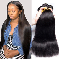 Vente en gros d'usine de paquets de cheveux humains brésiliens bouclés à tissage droit de toutes les textures extensions de trame pour femmes