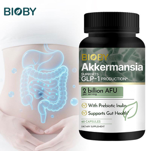 Capsules Probiotiques Bioby Akkermansia Marque Blanche OEM 2 Milliards AFU Prébiotique <span class=keywords><strong>Inuline</strong></span> GLP-1 <span class=keywords><strong>Santé</strong></span> Intestinale Soutien Immunitaire 60 Comprimés - Product Image 1