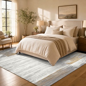 Tapis antidérapant élégant et minimaliste, doux et épais, en peluche, pour la décoration de la chambre à coucher et du salon - Product Image 2