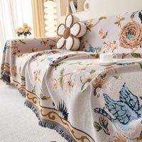 Housse de canapé épaisse en tissu à motif floral de style ethnique, couverture intégrale