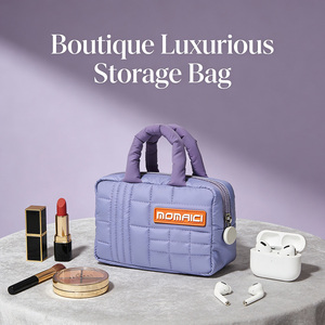 Elegante Bolsa <span class=keywords><strong>de</strong></span> Almacenamiento Acolchada con Diseño <span class=keywords><strong>de</strong></span> Cuadrícula y Logotipo Personalizable, Organizador Multiusos para Regalos Corporativos y Uso Diario - Product Image 3