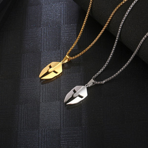 Fearless Spartan Helmet Necklace-18K Gold Plated Stainless Steel Link <b>Chain</b> Pendant for Men | Bold & Rugged Strength Jewelry - Product Image 3