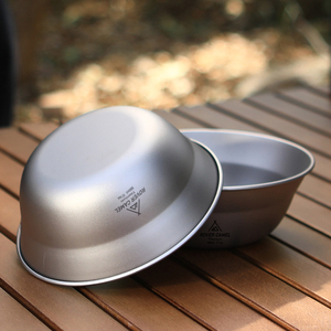 500ml Titanium Soup Bowl Set Vaisselle Mess Kit avec Pan Dish Plate Accessoires de cuisine et vaisselle pour le camping - Product Image 3