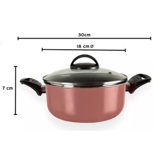 Chất lượng cao không dính 14 cái nhôm nấu ăn chậu và chảo saucepot soong Frying Pan không dính màu hồng Cookware Set - Product Image 5