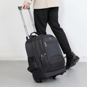 LvTeng HY-01 Large Capacity Wheeled <b>Lightweight</b> Waterproof Durable Fashion Zipper Polyester Men Trolley <b>Backpack</b> Motion - Product Image 6