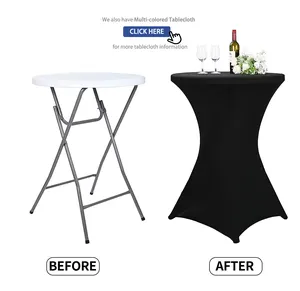 Popular Outdoor Party Dia80/60cm Round Cocktail Bistro Plastic Folding High Top Bar Table