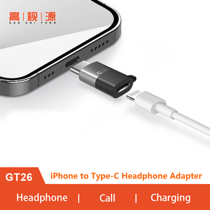 <strong>USB</strong> <strong>C</strong> <strong>Headphone</strong> Adapter Type <strong>C</strong> Male <strong>to</strong> Lighting Female with Anti-loss Hole, Earphone Audio Converter Support Call - Product Image 1