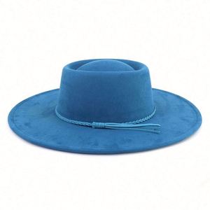 Custom Outdoor Wholesale Fashion Design Wide Brim Panama <b>Hat</b> Men Party Felt Suede Fedora <b>Hat</b> With <b>Band</b> - Product Image 1