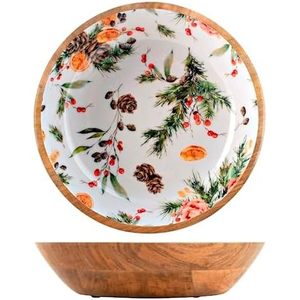 Bol de Noël en céramique 30 cm avec motif de violette, idéal pour servir lors des fêtes - Product Image 1