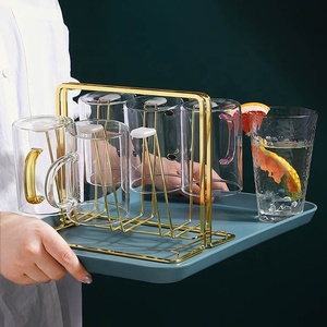 High Quality Metal Mug <strong>Stand</strong> <strong>Holder</strong> / Gold <strong>Iron</strong> Wire Glass Cup <strong>Stand</strong> Rack Shelf - Product Image 2