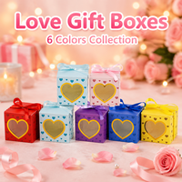 Boîtes à bonbons avec fenêtre en forme de cœur, emballages cadeaux, boîtes de dragées pour la Saint-Valentin, mariage, anniversaire, baby shower