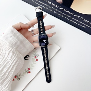 <span class=keywords><strong>Correa</strong></span> de cuero genuino suave a la moda para mujer con <span class=keywords><strong>eslabones</strong></span> de cadena de metal para <span class=keywords><strong>Apple</strong></span> <span class=keywords><strong>Watch</strong></span> WB0238S - Product Image 2