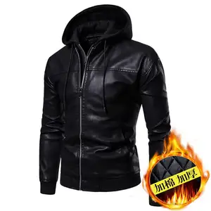 Blouson de moto en cuir homme, à capuche, vente en gros,