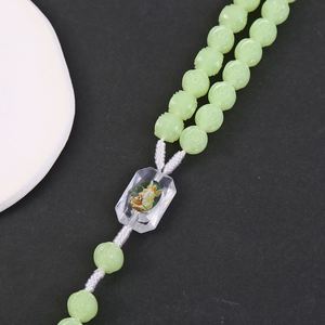 Rosario Católico Luminoso de 10 mm, Colgante de Oración Brillante, Cuentas de Plástico con Icono de Jesús, Joyería Cristiana para Regalos de Pascua - Product Image 5
