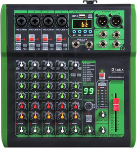 Console audio professionnelle SI DI DSP 4/6/8 canaux avec effets intégrés, USB, Bluetooth, moniteur, entrées XLR pour spectacles en extérieur - Product Image 2