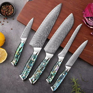 طقم سكاكين مطبخ فاخر من الفولاذ الدمشقي 67 طبقة سكاكين مقبض Abalone Santoku <span class=keywords><strong>Boning</strong></span> للطهاة المحترفين - Product Image 6