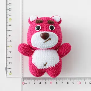 Gantungan kunci Crochet boneka beruang lucu buatan tangan Mini Crochet Hook gantungan kunci 3D DIY karakter Anime crochet wol hadiah KeyHolder
